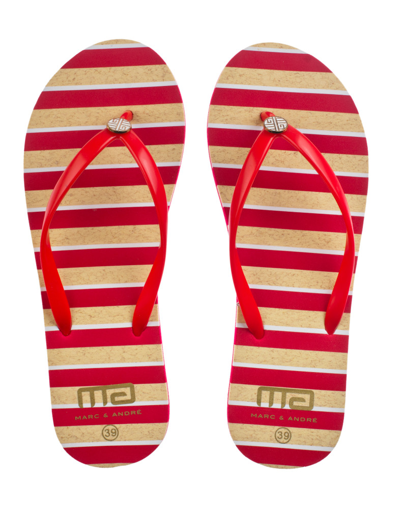 Джапанки в червено и бежово от Marc & André
