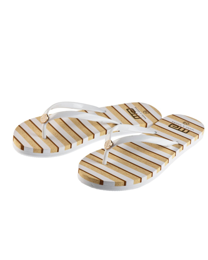 Джапанки в бяло и бежово от Marc & André