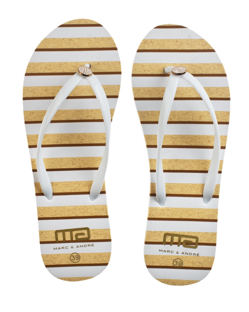 Джапанки в бяло и бежово от Marc & André