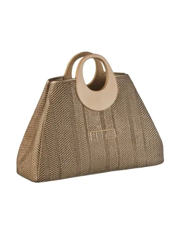 Елегантна чанта с овални дръжки в светлокафяв цвят Alize