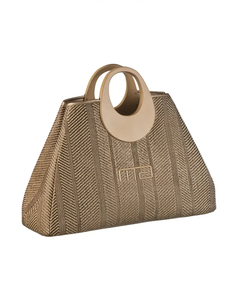 Елегантна чанта с овални дръжки в светлокафяв цвят Alize