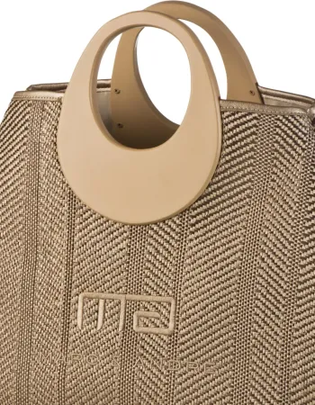 Елегантна чанта с овални дръжки в светлокафяв цвят Alize