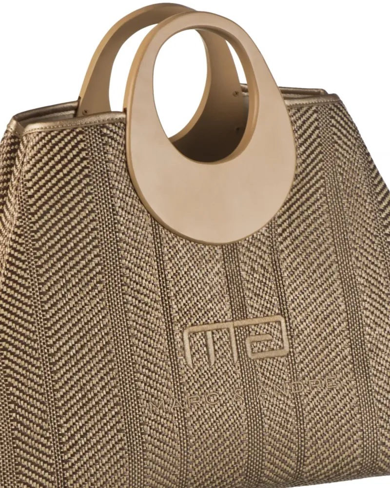 Елегантна чанта с овални дръжки в светлокафяв цвят Alize