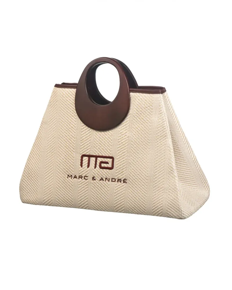 Елегантна чанта с овални дръжки в  бежов цвят Alize