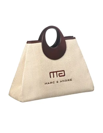 Елегантна чанта с овални дръжки в  бежов цвят Alize