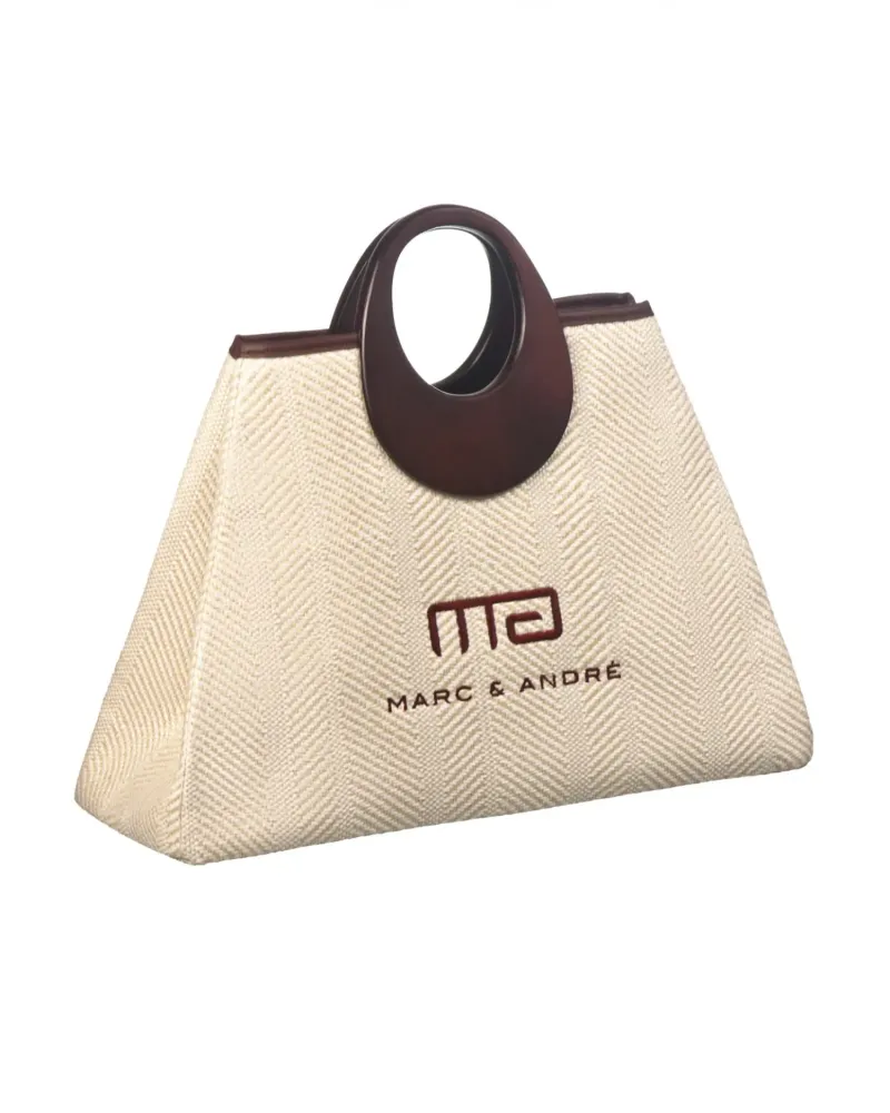 Елегантна чанта с овални дръжки в  бежов цвят Alize