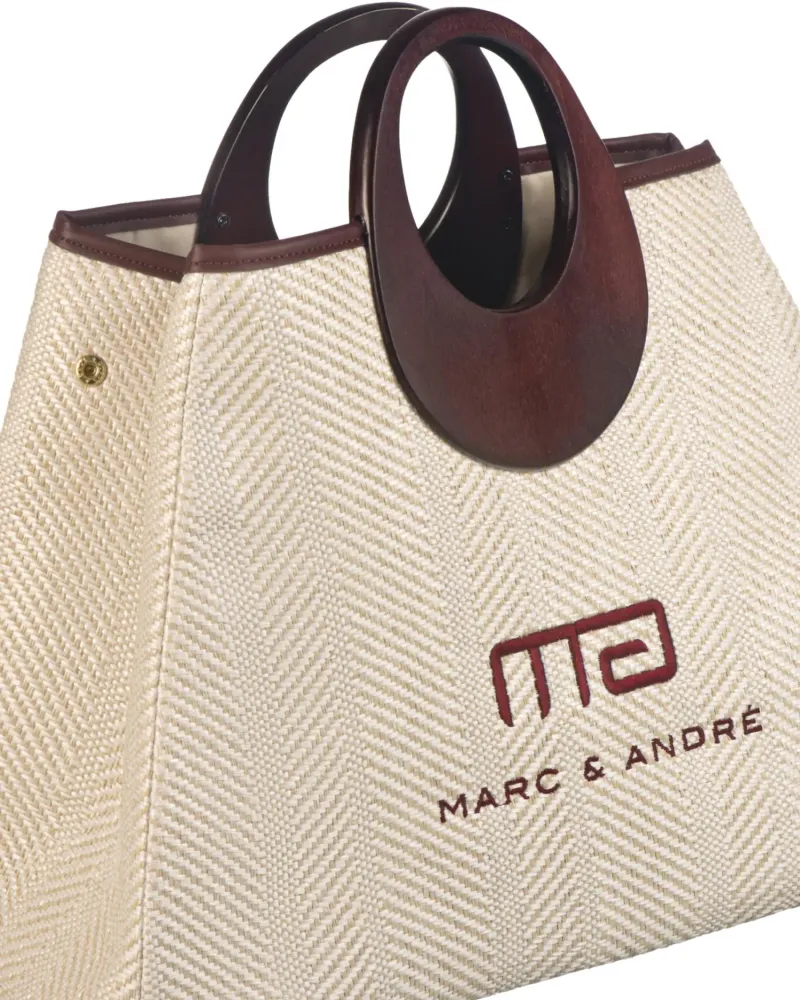 Елегантна чанта с овални дръжки в  бежов цвят Alize