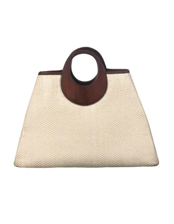 Елегантна чанта с овални дръжки в  бежов цвят Alize
