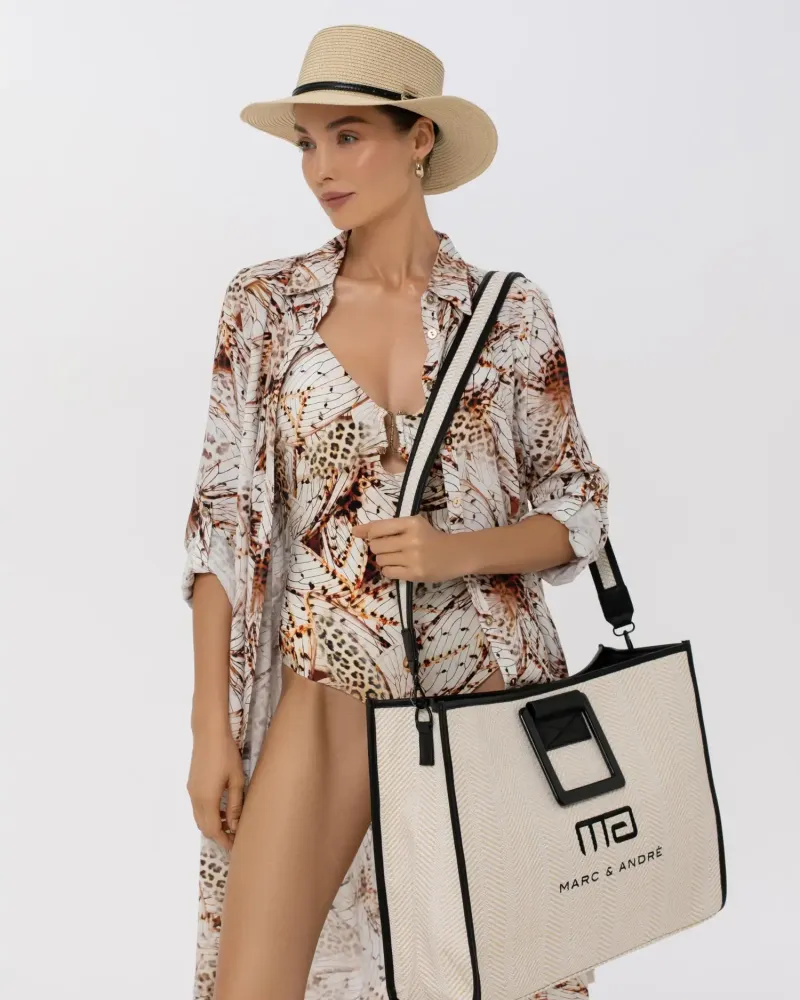 Елегантна лятна чанта в кремав цвят