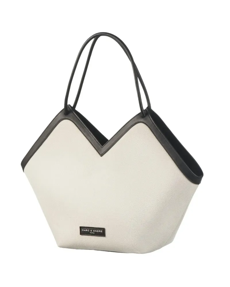 Елегантна лятна чанта беж и черно City Bag