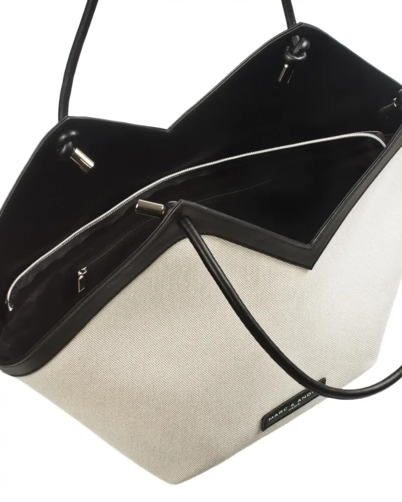 Елегантна лятна чанта беж и черно City Bag