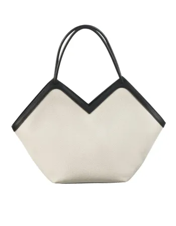 Елегантна лятна чанта беж и черно City Bag