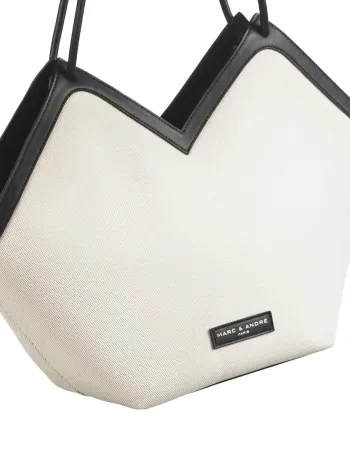 Елегантна лятна чанта беж и черно City Bag