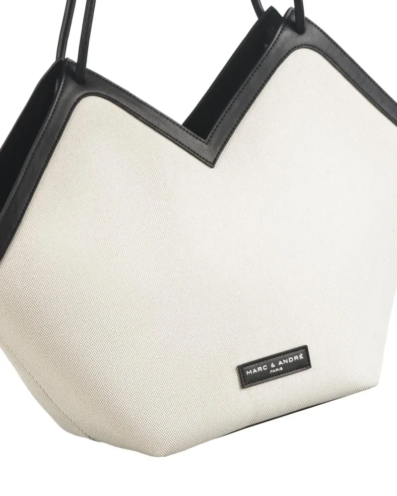 Елегантна лятна чанта беж и черно City Bag