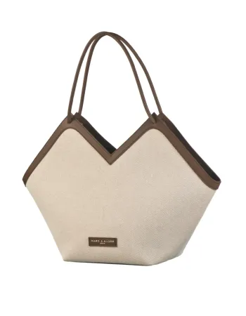 Елегантна лятна чанта беж и кафяво City Bag