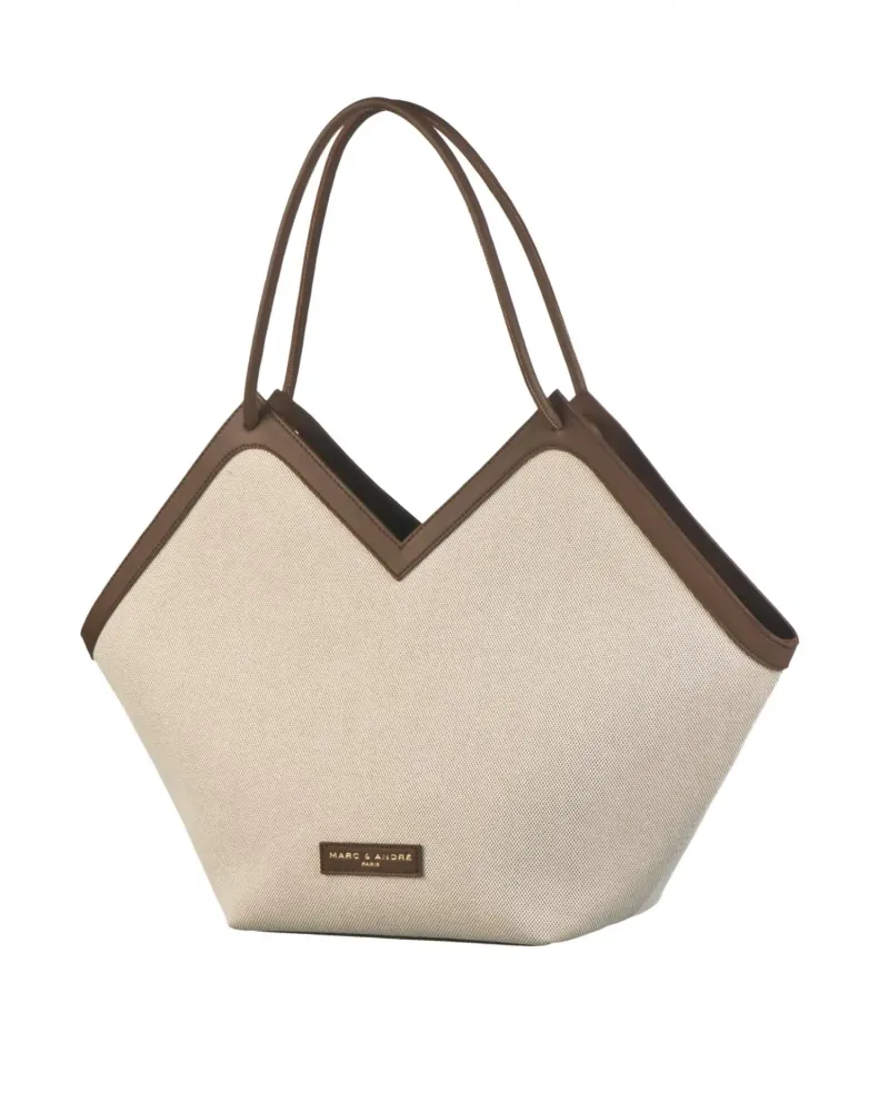 Елегантна лятна чанта беж и кафяво City Bag