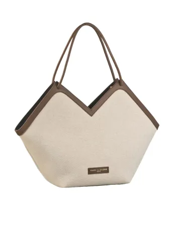 Елегантна лятна чанта беж и кафяво City Bag