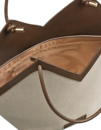 Елегантна лятна чанта беж и кафяво City Bag