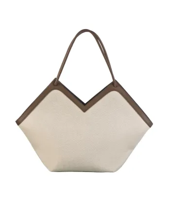 Елегантна лятна чанта беж и кафяво City Bag