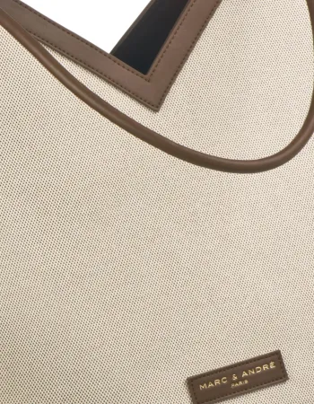 Елегантна лятна чанта беж и кафяво City Bag