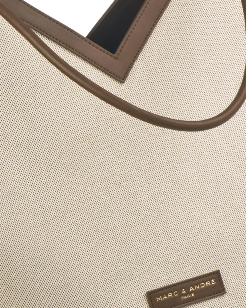 Елегантна лятна чанта беж и кафяво City Bag