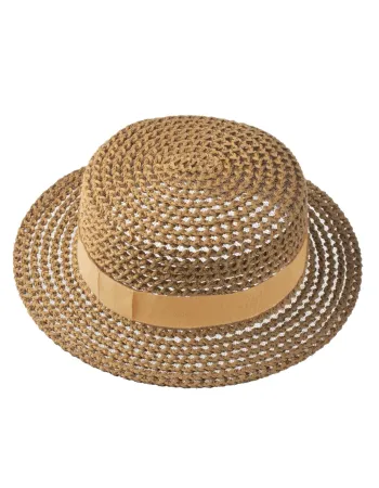 Лятна памучна шапка в кафяв цвят Voyage