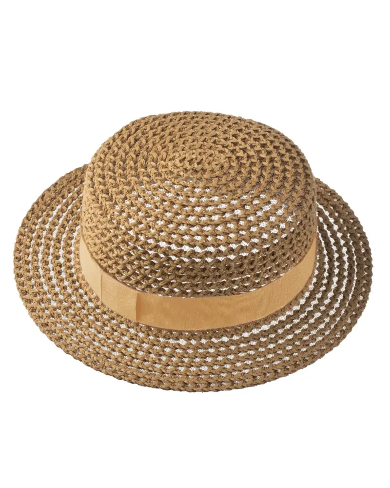 Лятна памучна шапка в кафяв цвят Voyage