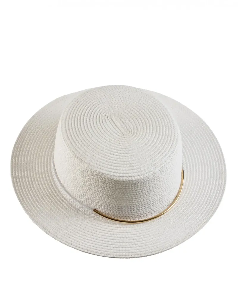Лятна шапка в бял цвят Canotier