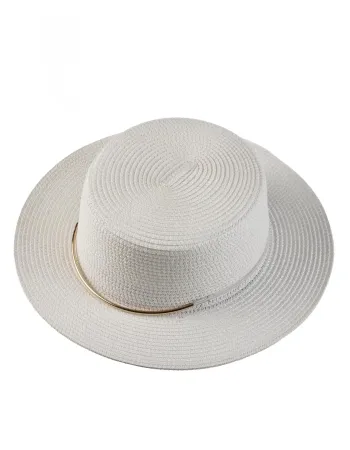 Лятна шапка в бял цвят Canotier