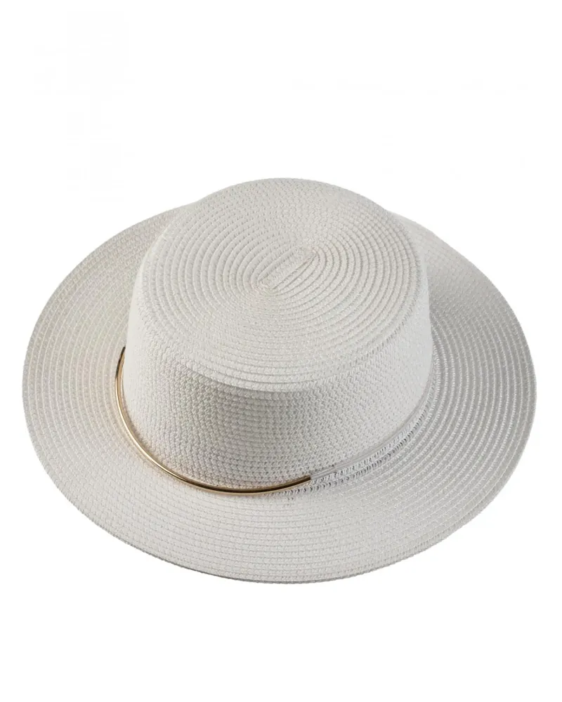 Лятна шапка в бял цвят Canotier