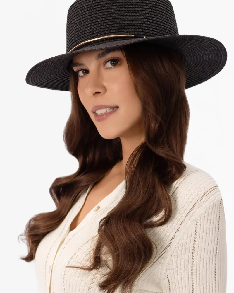 Лятна шапка в черен цвят Canotier