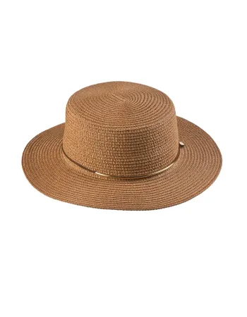 Лятна шапка в кафяв цвят Canotier