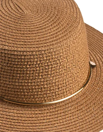 Лятна шапка в кафяв цвят Canotier