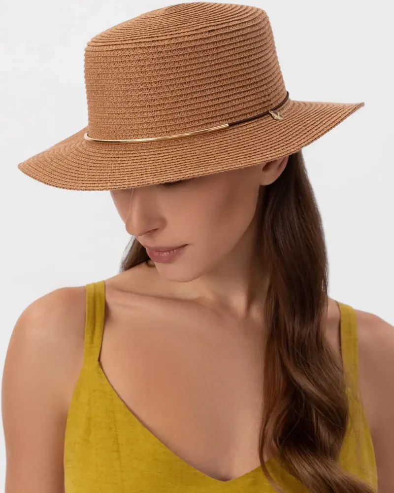 Лятна шапка в кафяв цвят Canotier