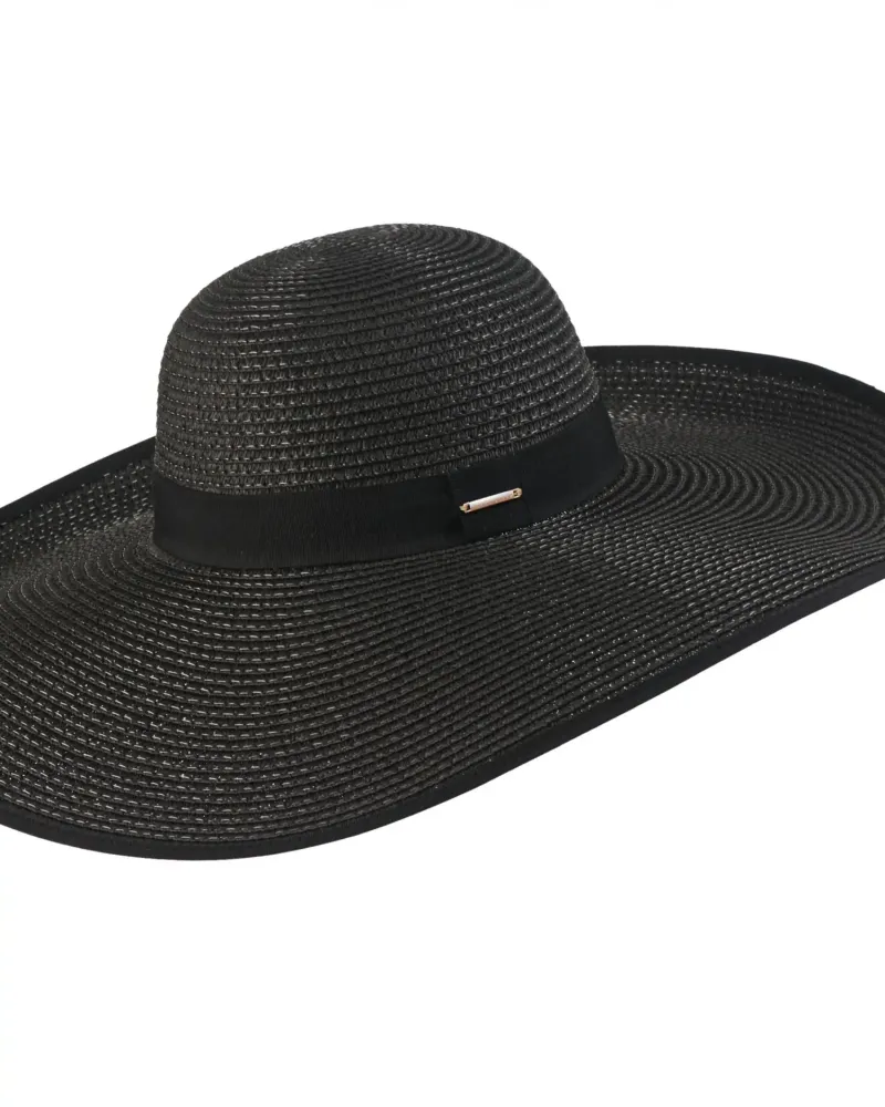 Черна шапка с широка периферия Edisse