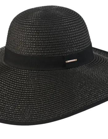 Черна шапка с широка периферия Edisse