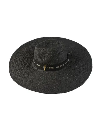 Черна шапка с широка периферия Sun Veil