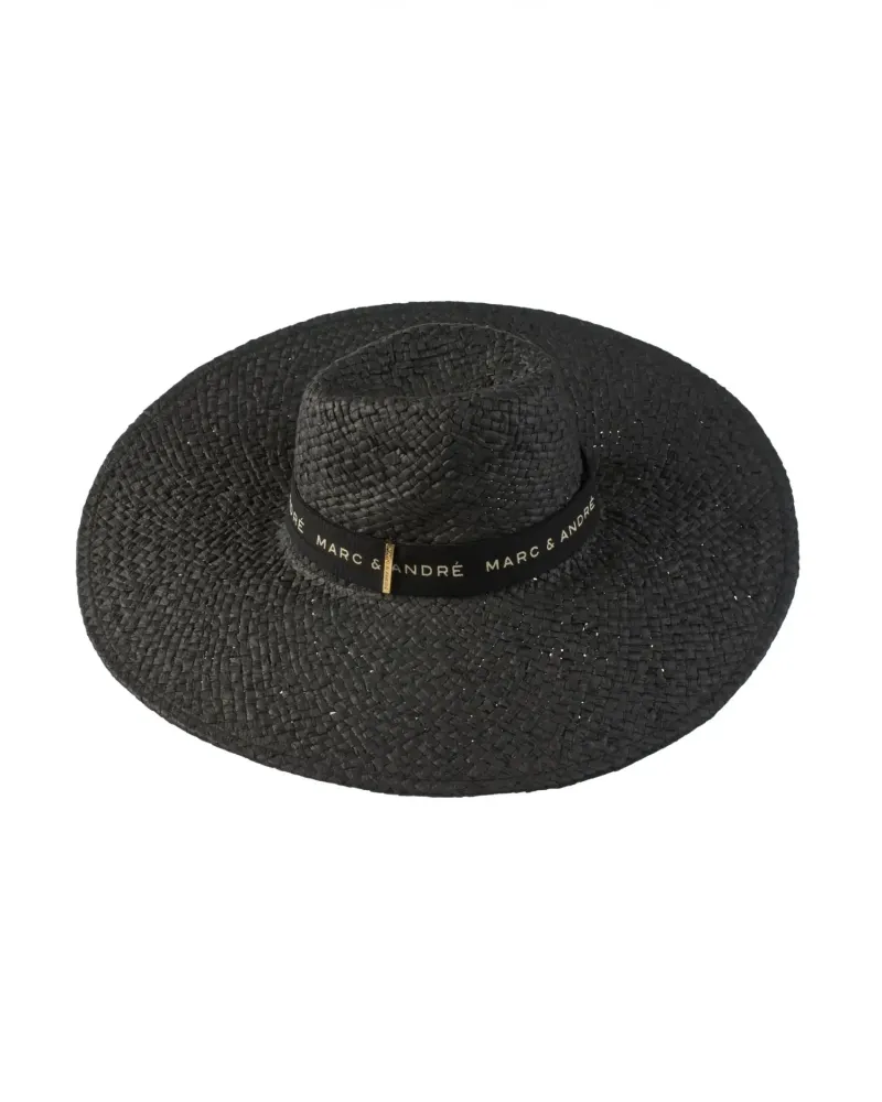 Черна шапка с широка периферия Sun Veil