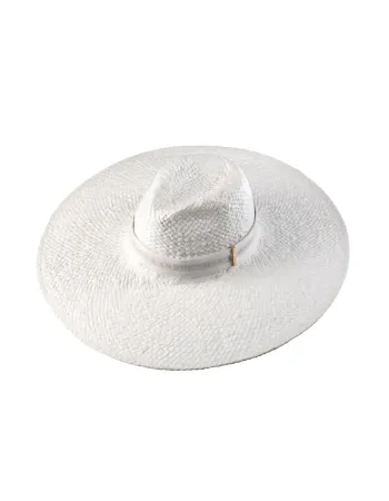 Бяла шапка с широка периферия Sun Veil