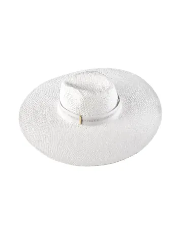 Бяла шапка с широка периферия Sun Veil