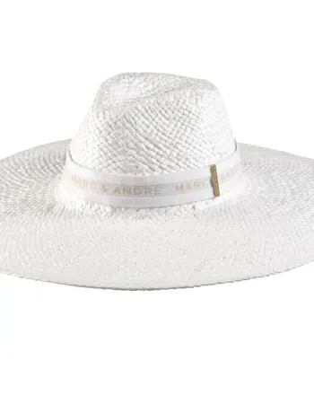 Бяла шапка с широка периферия Sun Veil