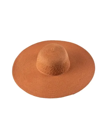 Шапка с широка периферия в оранжев нюанс Solaris