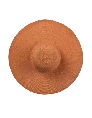 Шапка с широка периферия в оранжев нюанс Solaris
