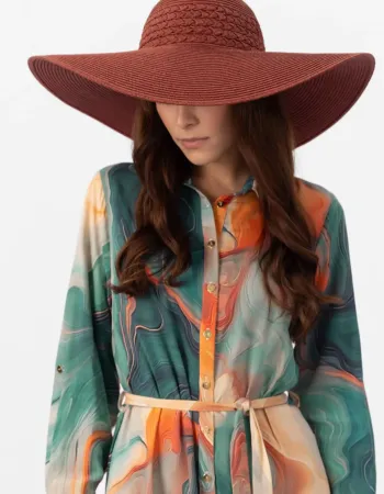 Шапка с широка периферия в керемиден нюанс Solaris