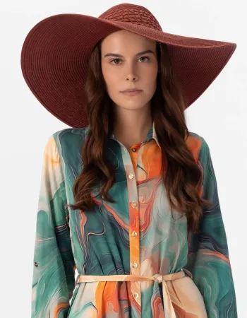 Шапка с широка периферия в керемиден нюанс Solaris