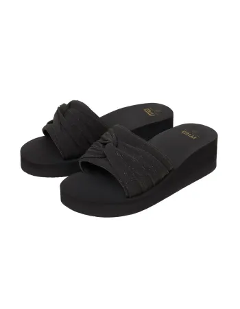 Дамски чехли в черен цвят Knot