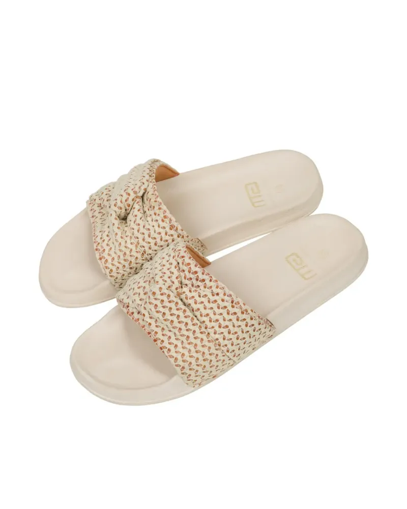 Дамски чехли в цвят беж Knot