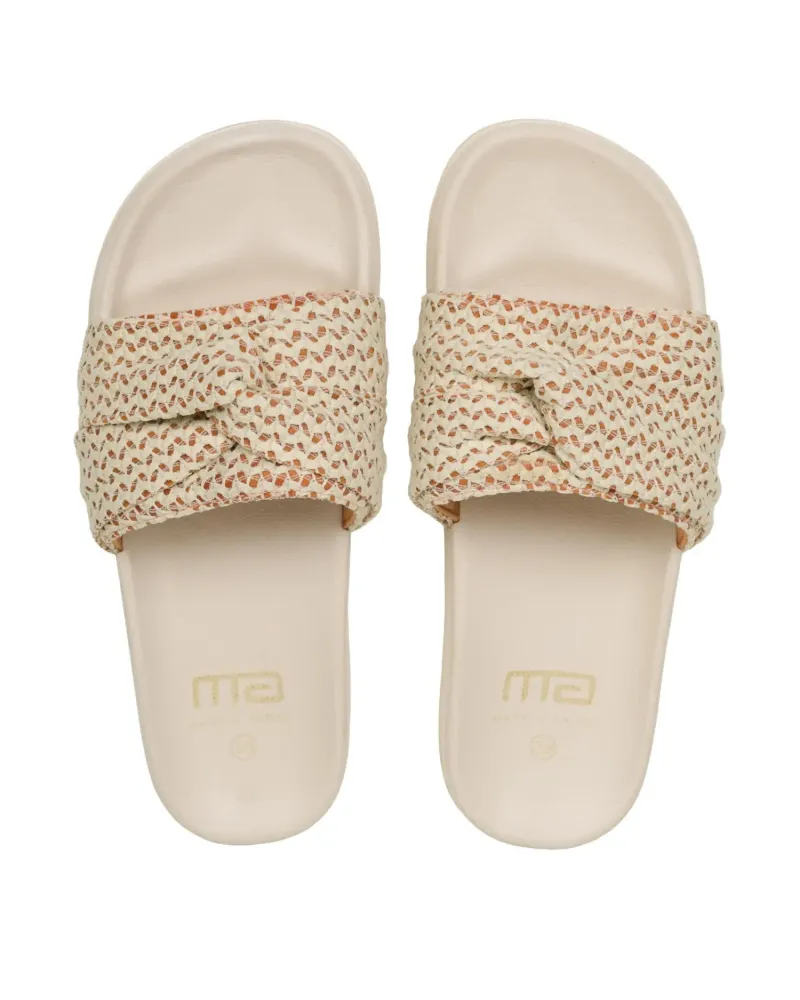 Дамски чехли в цвят беж Knot