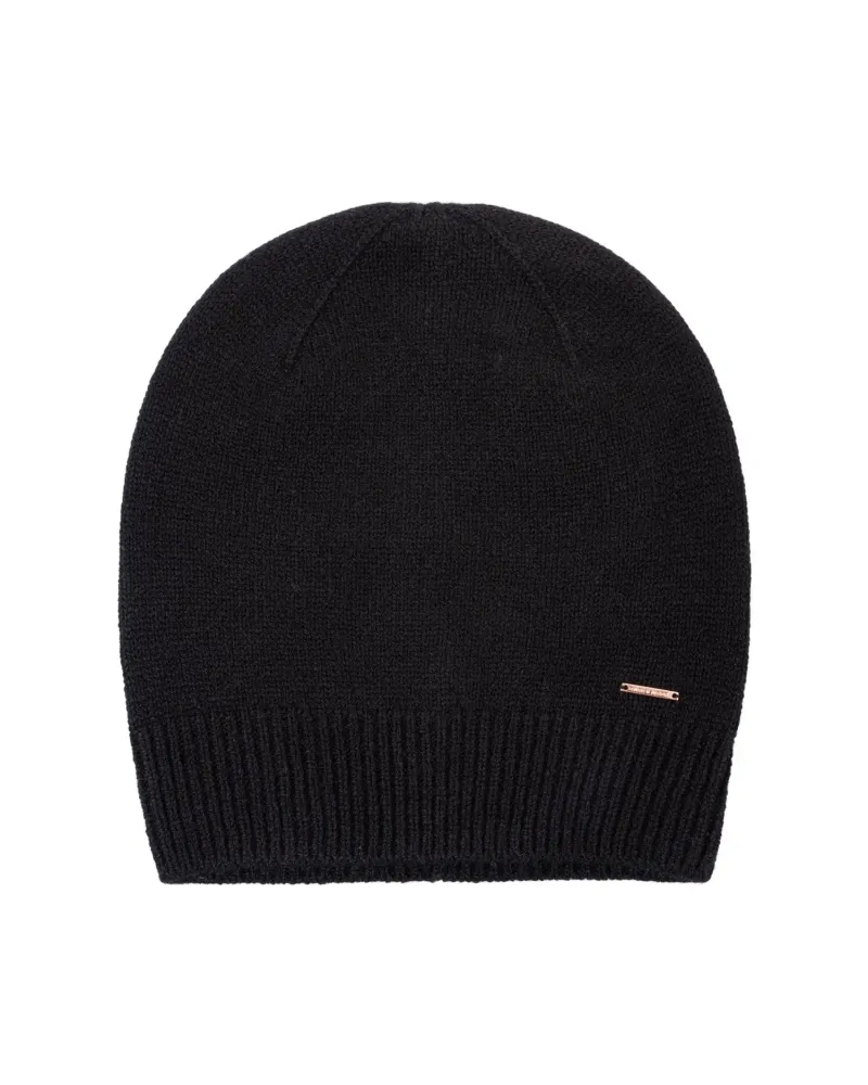 Черна шапка от 100% кашмир Weightless Luxury