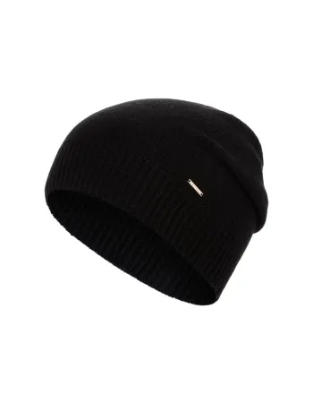 Черна шапка от 100% кашмир Weightless Luxury